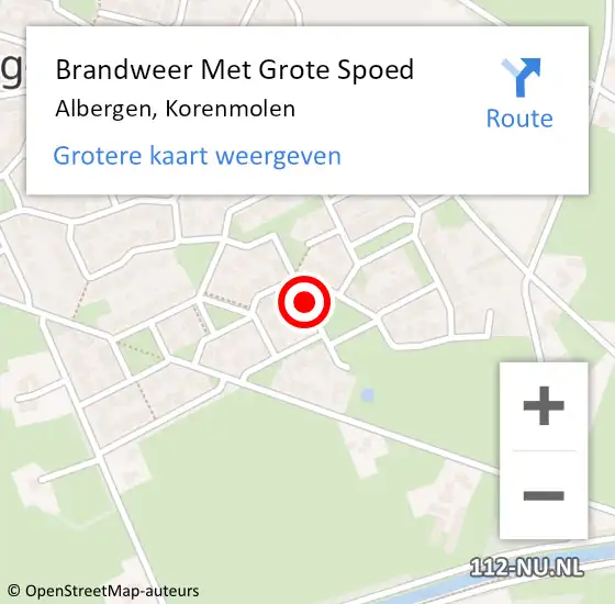 Locatie op kaart van de 112 melding: Brandweer Met Grote Spoed Naar Albergen, Korenmolen op 16 maart 2018 12:39