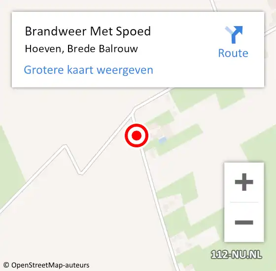 Locatie op kaart van de 112 melding: Brandweer Met Spoed Naar Hoeven, Brede Balrouw op 16 maart 2018 14:32