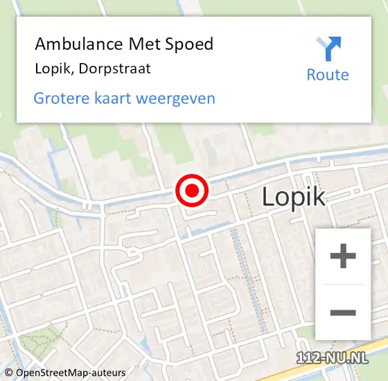 Locatie op kaart van de 112 melding: Ambulance Met Spoed Naar Lopik, Dorpstraat op 16 maart 2018 15:23