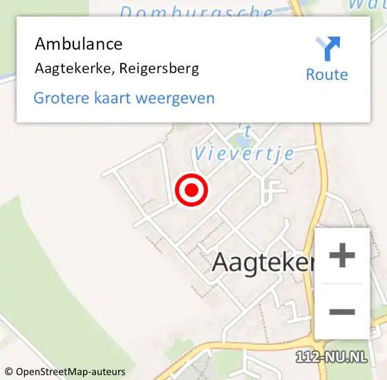 Locatie op kaart van de 112 melding: Ambulance Aagtekerke, Reigersberg op 16 maart 2018 16:23