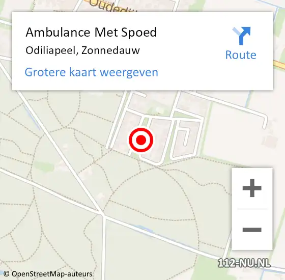 Locatie op kaart van de 112 melding: Ambulance Met Spoed Naar Odiliapeel, Zonnedauw op 16 maart 2018 16:30