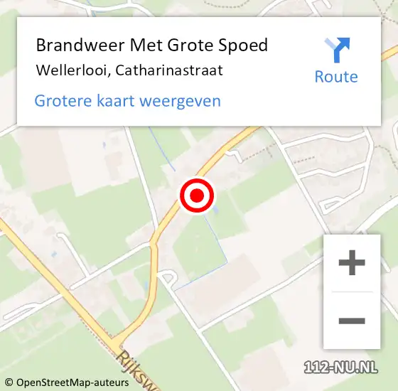 Locatie op kaart van de 112 melding: Brandweer Met Grote Spoed Naar Wellerlooi, Catharinastraat op 16 maart 2018 19:06