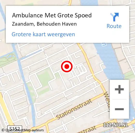 Locatie op kaart van de 112 melding: Ambulance Met Grote Spoed Naar Zaandam, Behouden Haven op 16 maart 2018 19:49