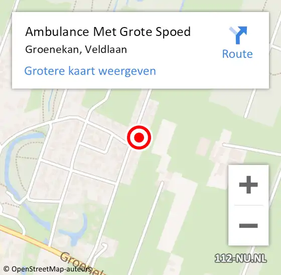 Locatie op kaart van de 112 melding: Ambulance Met Grote Spoed Naar Groenekan, Veldlaan op 16 maart 2018 20:08