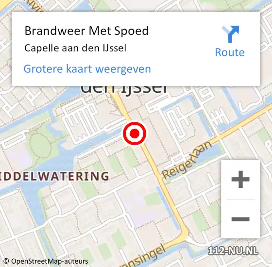 Locatie op kaart van de 112 melding: Brandweer Met Spoed Naar Capelle aan den IJssel op 16 maart 2018 20:31