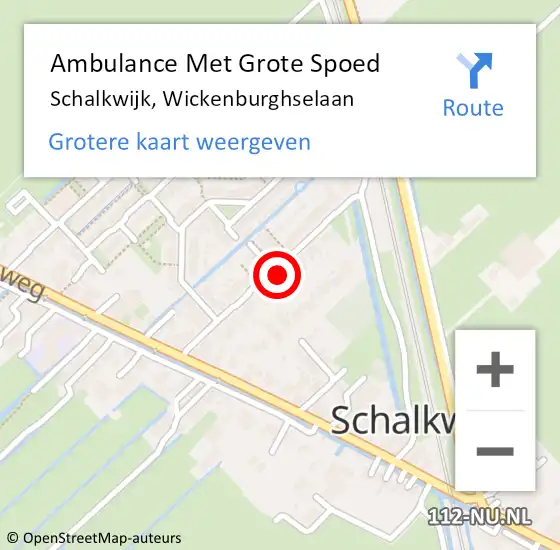 Locatie op kaart van de 112 melding: Ambulance Met Grote Spoed Naar Schalkwijk, Wickenburghselaan op 16 maart 2018 20:32