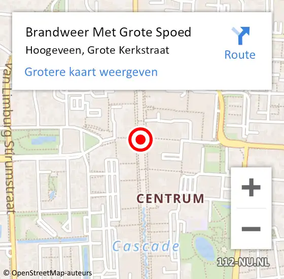 Locatie op kaart van de 112 melding: Brandweer Met Grote Spoed Naar Hoogeveen, Grote Kerkstraat op 16 maart 2018 23:37