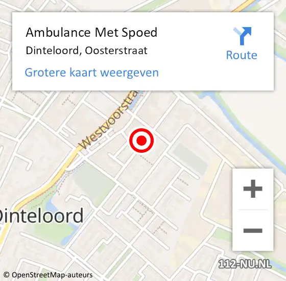 Locatie op kaart van de 112 melding: Ambulance Met Spoed Naar Dinteloord, Oosterstraat op 16 maart 2018 23:53