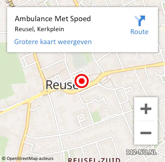 Locatie op kaart van de 112 melding: Ambulance Met Spoed Naar Reusel, Kerkplein op 17 maart 2018 00:38