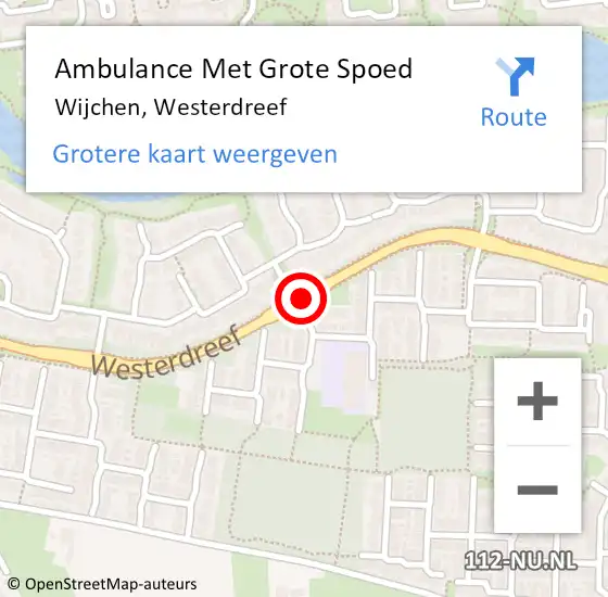 Locatie op kaart van de 112 melding: Ambulance Met Grote Spoed Naar Wijchen, Westerdreef op 17 maart 2018 02:08