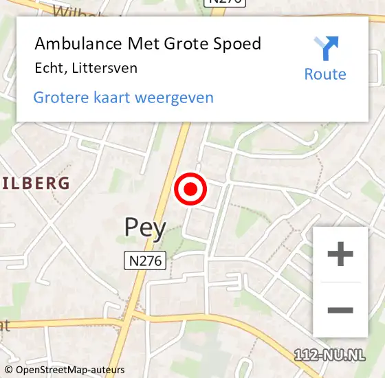 Locatie op kaart van de 112 melding: Ambulance Met Grote Spoed Naar Echt, Littersven op 17 maart 2018 03:59