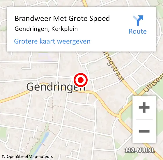 Locatie op kaart van de 112 melding: Brandweer Met Grote Spoed Naar Gendringen, Kerkplein op 17 maart 2018 08:11