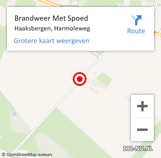 Locatie op kaart van de 112 melding: Brandweer Met Spoed Naar Haaksbergen, Harmoleweg op 19 februari 2014 12:14