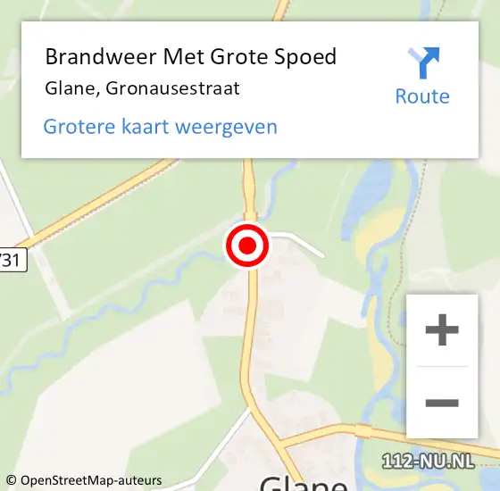 Locatie op kaart van de 112 melding: Brandweer Met Grote Spoed Naar Glane, Gronausestraat op 17 maart 2018 09:31