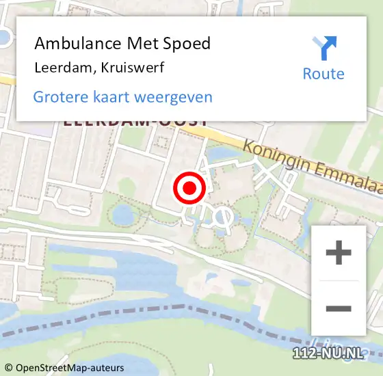 Locatie op kaart van de 112 melding: Ambulance Met Spoed Naar Leerdam, Kruiswerf op 17 maart 2018 09:42