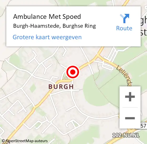 Locatie op kaart van de 112 melding: Ambulance Met Spoed Naar Burgh-Haamstede, Burghse Ring op 17 maart 2018 10:31