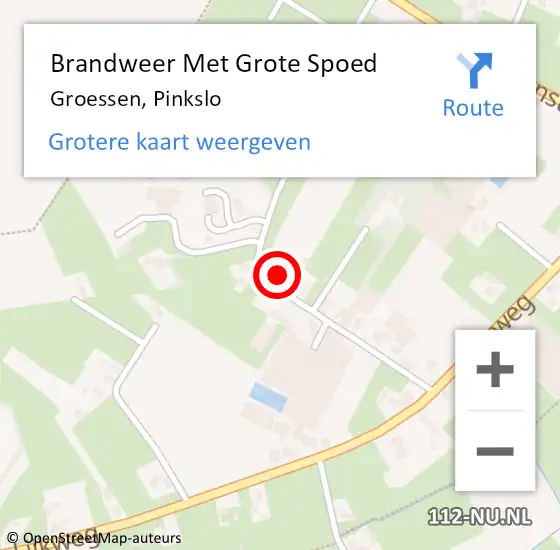 Locatie op kaart van de 112 melding: Brandweer Met Grote Spoed Naar Groessen, Pinkslo op 17 maart 2018 13:08