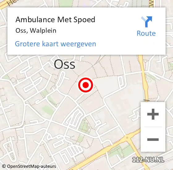 Locatie op kaart van de 112 melding: Ambulance Met Spoed Naar Oss, Walplein op 17 maart 2018 13:25