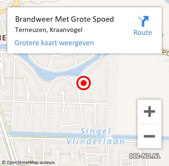 Locatie op kaart van de 112 melding: Brandweer Met Grote Spoed Naar Terneuzen, Kraanvogel op 17 maart 2018 13:35