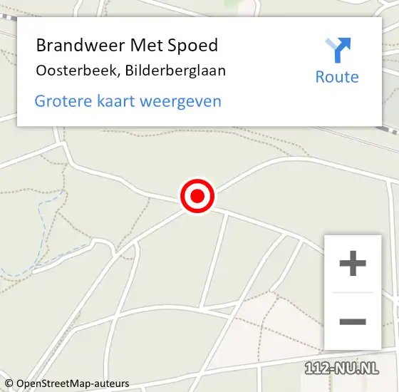 Locatie op kaart van de 112 melding: Brandweer Met Spoed Naar Oosterbeek, Bilderberglaan op 17 maart 2018 13:58