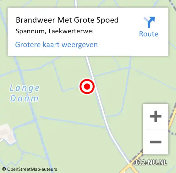 Locatie op kaart van de 112 melding: Brandweer Met Grote Spoed Naar Spannum, Laekwerterwei op 17 maart 2018 14:10