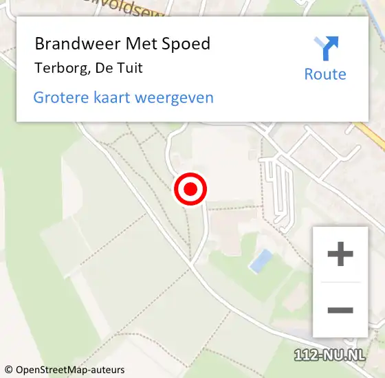 Locatie op kaart van de 112 melding: Brandweer Met Spoed Naar Terborg, De Tuit op 17 maart 2018 14:16