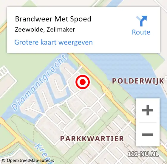 Locatie op kaart van de 112 melding: Brandweer Met Spoed Naar Zeewolde, Zeilmaker op 17 maart 2018 14:33