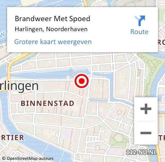 Locatie op kaart van de 112 melding: Brandweer Met Spoed Naar Harlingen, Noorderhaven op 17 maart 2018 14:58