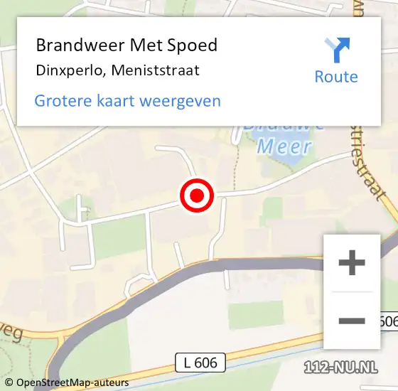 Locatie op kaart van de 112 melding: Brandweer Met Spoed Naar Dinxperlo, Meniststraat op 17 maart 2018 15:01