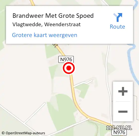 Locatie op kaart van de 112 melding: Brandweer Met Grote Spoed Naar Vlagtwedde, Weenderstraat op 17 maart 2018 16:21