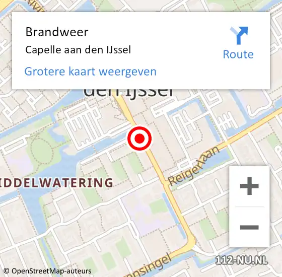 Locatie op kaart van de 112 melding: Brandweer Capelle aan den IJssel op 17 maart 2018 16:31