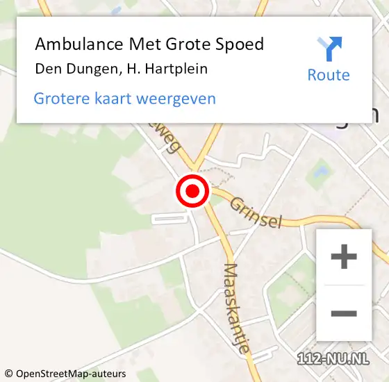 Locatie op kaart van de 112 melding: Ambulance Met Grote Spoed Naar Den Dungen, H. Hartplein op 17 maart 2018 16:59