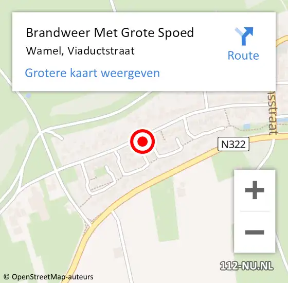 Locatie op kaart van de 112 melding: Brandweer Met Grote Spoed Naar Wamel, Viaductstraat op 17 maart 2018 17:34