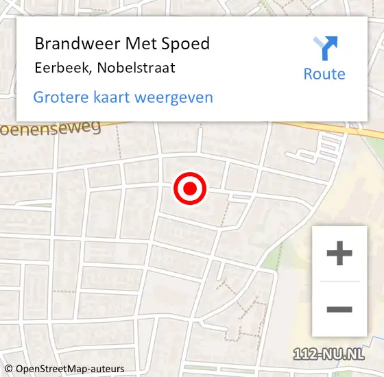 Locatie op kaart van de 112 melding: Brandweer Met Spoed Naar Eerbeek, Nobelstraat op 17 maart 2018 17:59