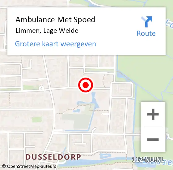 Locatie op kaart van de 112 melding: Ambulance Met Spoed Naar Limmen, Lage Weide op 17 maart 2018 18:31