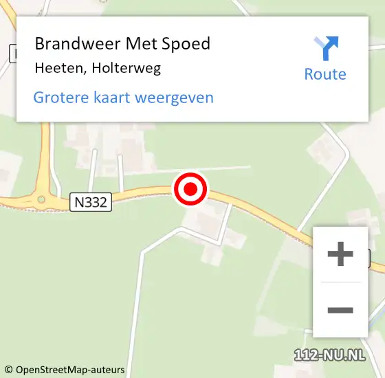 Locatie op kaart van de 112 melding: Brandweer Met Spoed Naar Heeten, Holterweg op 17 maart 2018 19:54