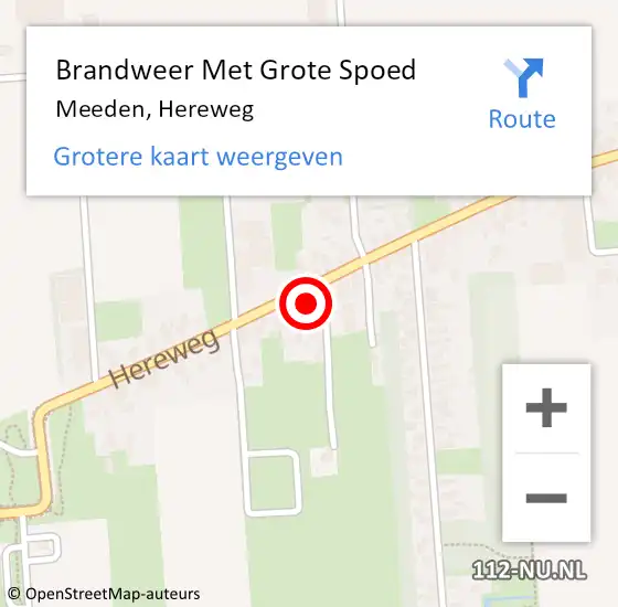 Locatie op kaart van de 112 melding: Brandweer Met Grote Spoed Naar Meeden, Hereweg op 17 maart 2018 20:03