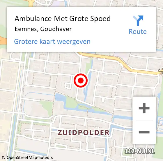 Locatie op kaart van de 112 melding: Ambulance Met Grote Spoed Naar Eemnes, Goudhaver op 17 maart 2018 21:18