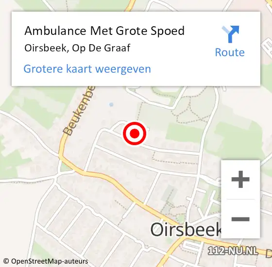 Locatie op kaart van de 112 melding: Ambulance Met Grote Spoed Naar Oirsbeek, Op De Graaf op 19 februari 2014 13:09