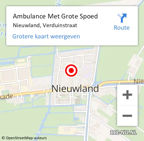 Locatie op kaart van de 112 melding: Ambulance Met Grote Spoed Naar Nieuwland, Verduinstraat op 17 maart 2018 21:30