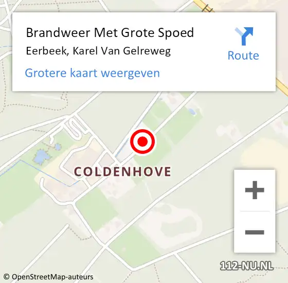 Locatie op kaart van de 112 melding: Brandweer Met Grote Spoed Naar Eerbeek, Karel Van Gelreweg op 17 maart 2018 21:32