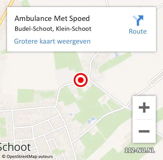 Locatie op kaart van de 112 melding: Ambulance Met Spoed Naar Budel-Schoot, Klein-Schoot op 17 maart 2018 22:31