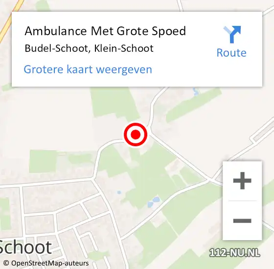 Locatie op kaart van de 112 melding: Ambulance Met Grote Spoed Naar Budel-Schoot, Klein-Schoot op 17 maart 2018 22:44