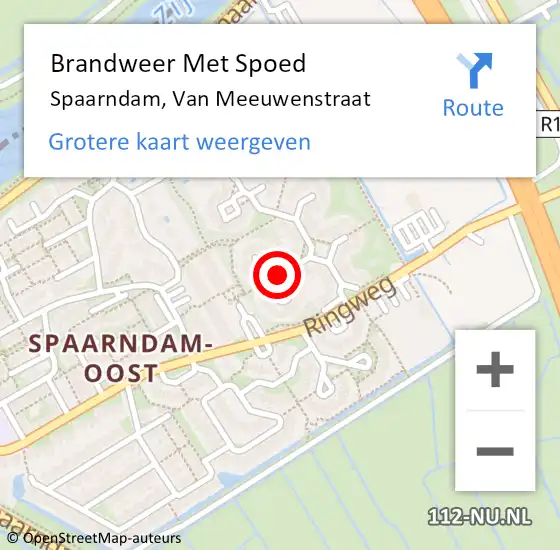 Locatie op kaart van de 112 melding: Brandweer Met Spoed Naar Spaarndam, Van Meeuwenstraat op 17 maart 2018 23:08