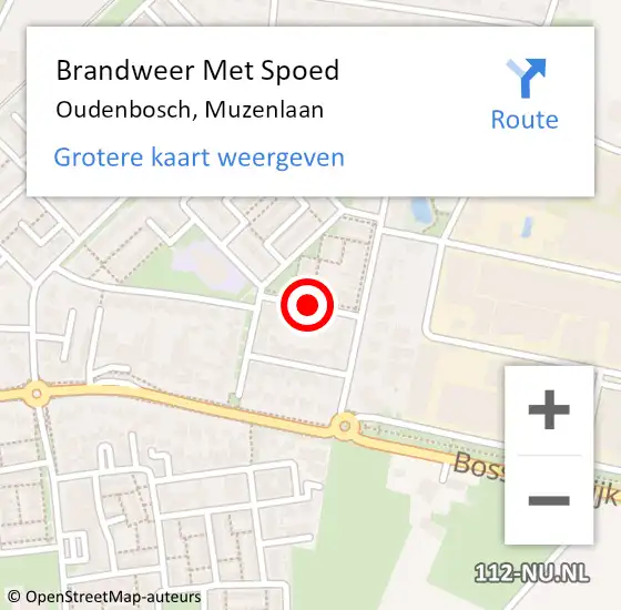 Locatie op kaart van de 112 melding: Brandweer Met Spoed Naar Oudenbosch, Muzenlaan op 17 maart 2018 23:29