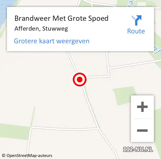 Locatie op kaart van de 112 melding: Brandweer Met Grote Spoed Naar Afferden, Stuwweg op 18 maart 2018 00:00