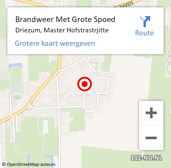 Locatie op kaart van de 112 melding: Brandweer Met Grote Spoed Naar Driezum, Master Hofstrastrjitte op 18 maart 2018 02:29