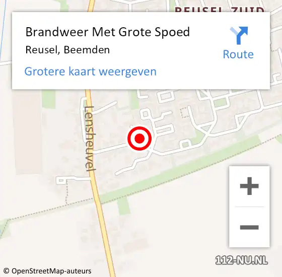 Locatie op kaart van de 112 melding: Brandweer Met Grote Spoed Naar Reusel, Beemden op 18 maart 2018 03:41