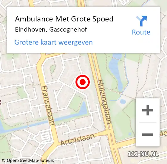 Locatie op kaart van de 112 melding: Ambulance Met Grote Spoed Naar Eindhoven, Gascognehof op 18 maart 2018 07:46