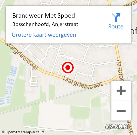 Locatie op kaart van de 112 melding: Brandweer Met Spoed Naar Bosschenhoofd, Anjerstraat op 18 maart 2018 08:14